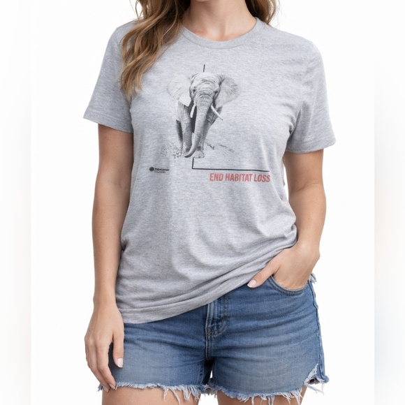 protect Other - END HABITAT LOSS T-shirt 100% Cotton Elephant Omaha Zoo Unisex Size Medium